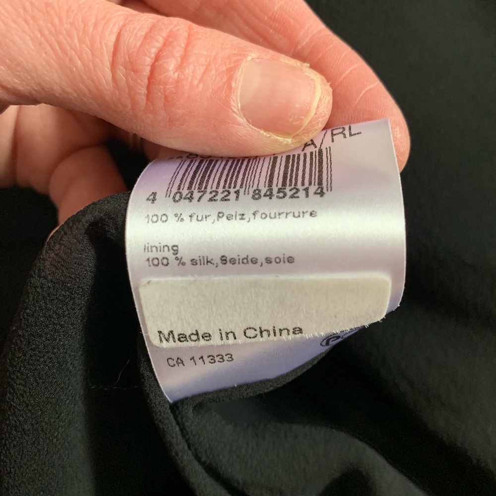 🖤SOLD🖤 Marc Cain Black Silver Fox with 100% silk lining S - Picture 7 of 7